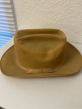 Vintage John B. Stetson 4X Beaver Felt Cowboy Hat Tan Size 7 1/8